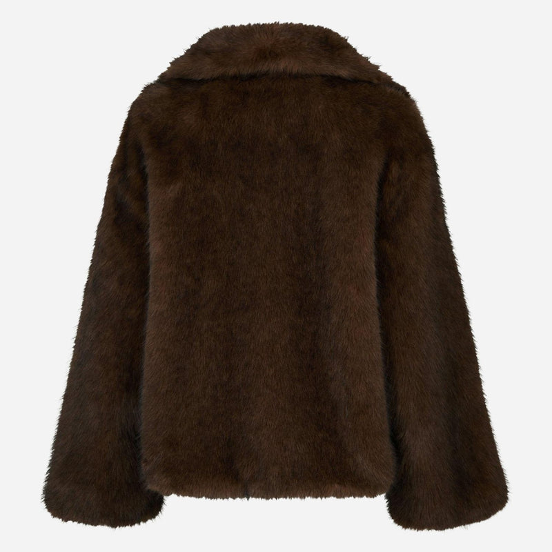 Neo Noir Stephanie Faux Fur Jacket Brown