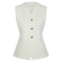 Neo Noir Sway Smooth Knit Waistcoat Off White