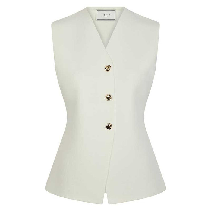 Neo Noir Sway Smooth Knit Waistcoat Off White