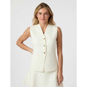 Neo Noir Sway Smooth Knit Waistcoat Off White