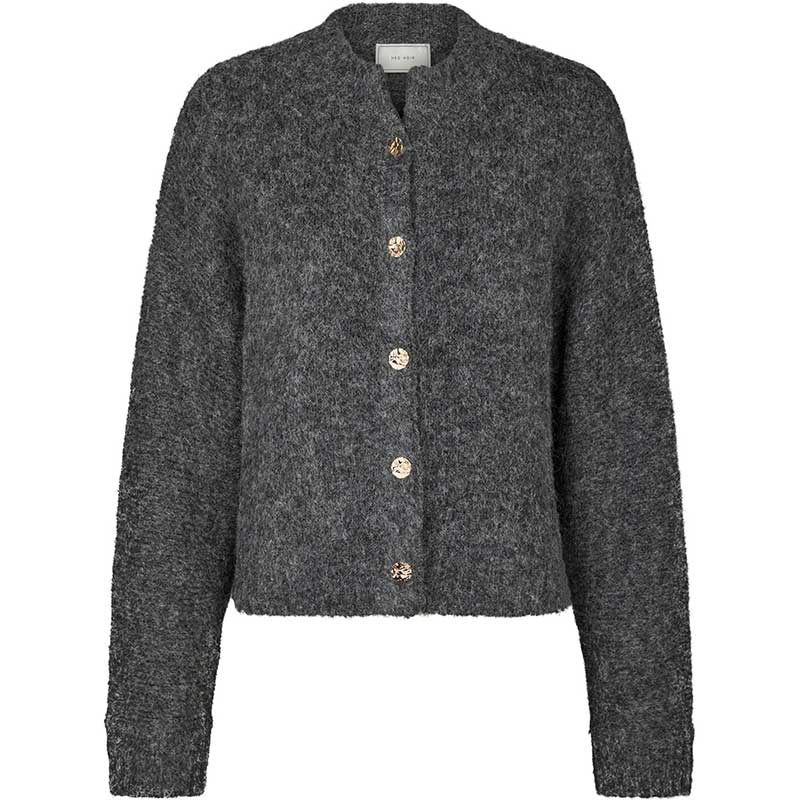 Neo Noir Taura Fluffy Knit Cardigan Antracit