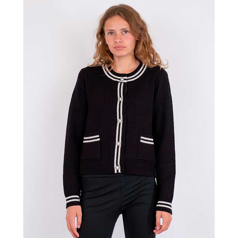 Neo Noir Tilda Knit Cardigan Sort