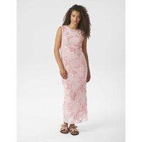 Neo Noir Tiranna Big Flower Mesh Dress Light Pink