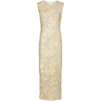 Neo Noir Tiranna Big Flower Mesh Dress Light Yellow