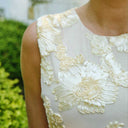 Neo Noir Tiranna Big Flower Mesh Dress Light Yellow