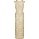 Neo Noir Tiranna Big Flower Mesh Dress Light Yellow