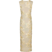 Neo Noir Tiranna Big Flower Mesh Dress Light Yellow
