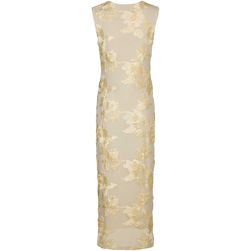 Neo Noir Tiranna Big Flower Mesh Dress Light Yellow