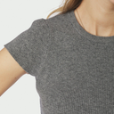 Neo Noir Tirra Knit Tee Dark Grey Melange - J BY J Fashion