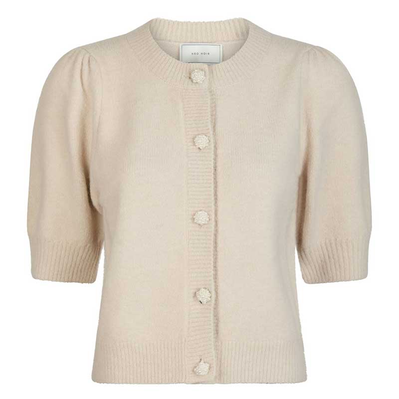 Neo Noir Trudy Deco Knit Cardigan Ivory