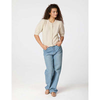 Neo Noir Trudy Deco Knit Cardigan Ivory