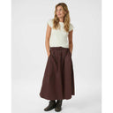 Neo Noir Yara Poplin Skirt Chocolate Brown
