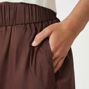 Neo Noir Yara Poplin Skirt Chocolate Brown