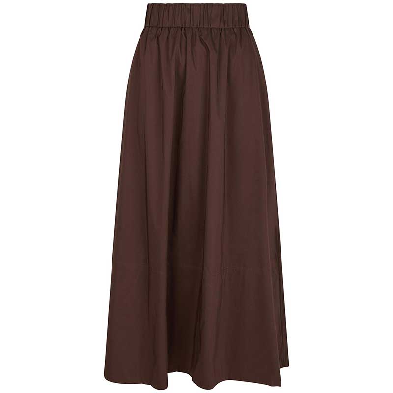 Neo Noir Yara Poplin Skirt Dark Brown