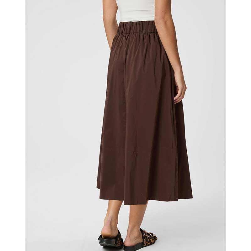 Neo Noir Yara Poplin Skirt Dark Brown