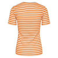 PCRuka SS Top Noos T-Shirt Orange & Hvid - J BY J Fashion
