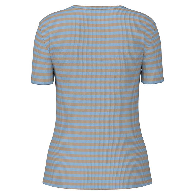 PCRuka SS Top Noos T-Shirt Sand og Lyseblå - J BY J Fashion