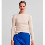 PIECES PCCRISTA LS O-NECK KNIT NOOS BC OFF WHITE