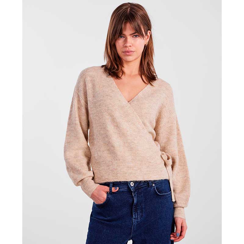 PIECES PCELLEN LS WRAP KNIT CARDIGAN NOOS BC LYS SAND