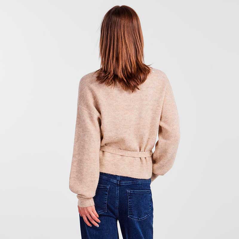 PIECES PCELLEN LS WRAP KNIT CARDIGAN NOOS BC LYS SAND