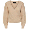 PIECES PCELLEN LS WRAP KNIT CARDIGAN NOOS BC LYS SAND