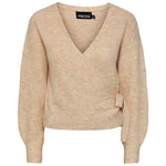 PIECES PCELLEN LS WRAP KNIT CARDIGAN NOOS BC LYS SAND