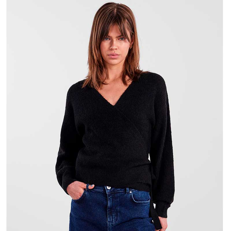 PIECES PCELLEN LS WRAP KNIT CARDIGAN NOOS BC SORT