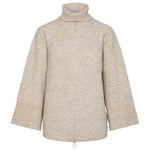 PIECES PCJADE LS HIGH NECK KNIT CARDIGAN BC SAND