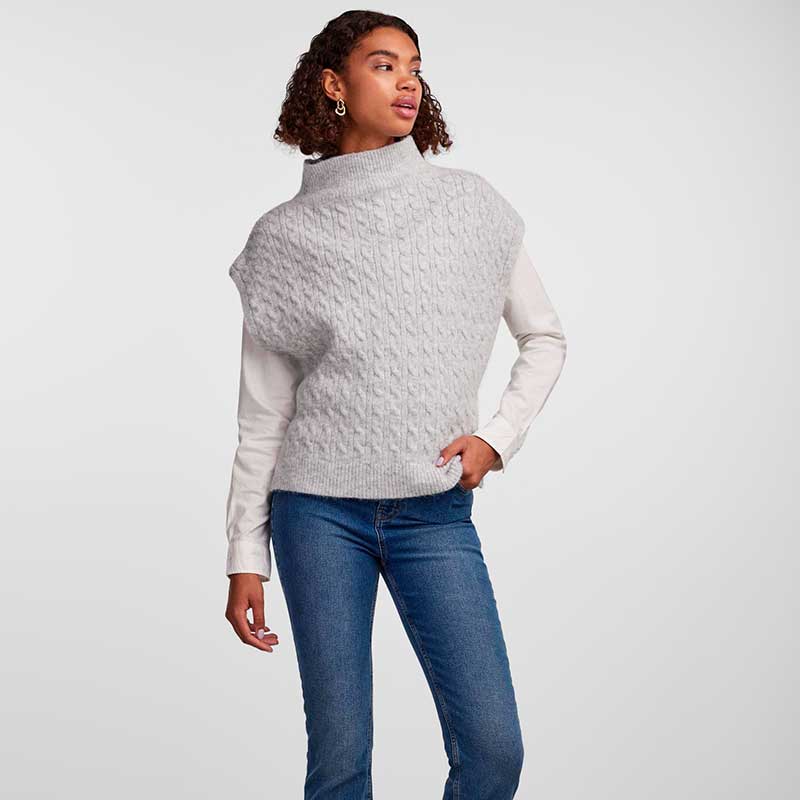 PIECES PCJOSIE PONCHO BC LYSEGRÅ