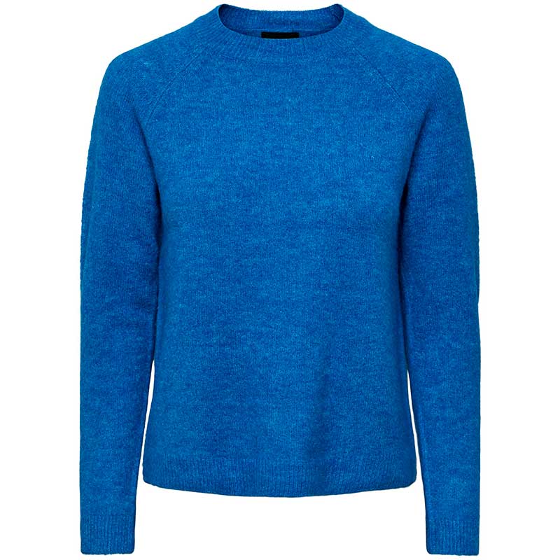 PIECES PCJULIANA LS O-NECK KNIT NOOS BC 1 BLÅ
