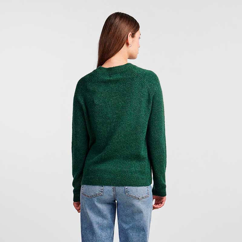 PIECES PCJULIANA LS O-NECK KNIT NOOS BC MØRKEGRØN