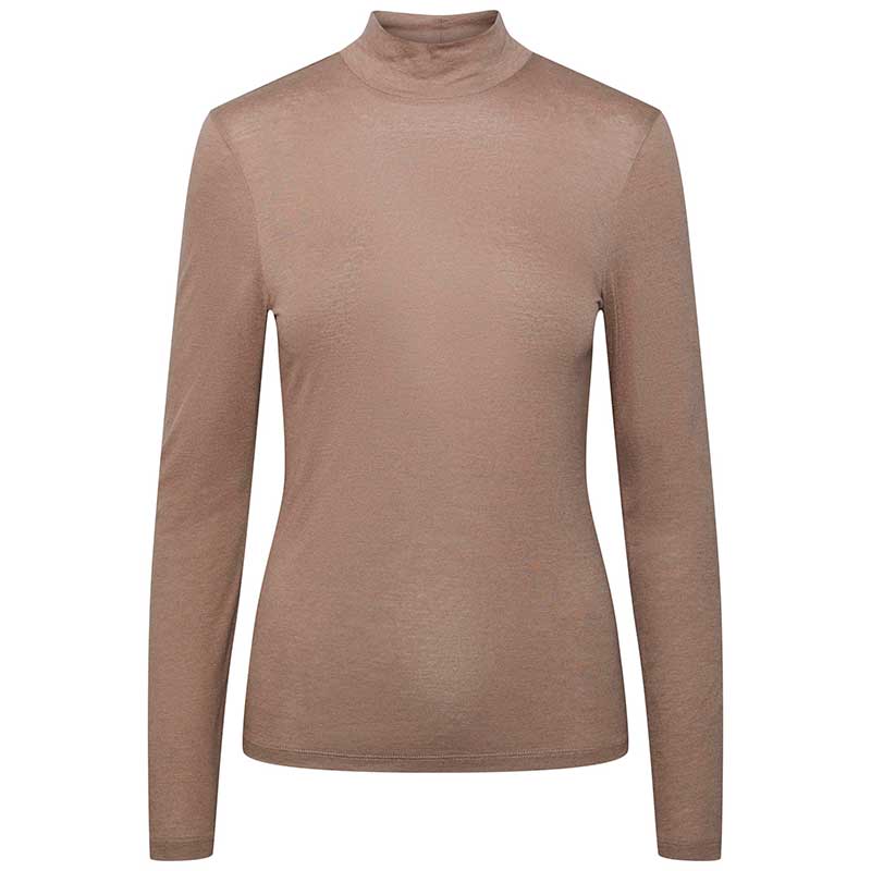 PIECES PCLUX WOOL LS TURTLENECK TOP SAND