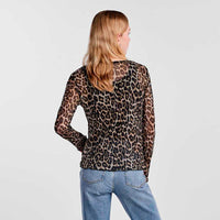 PIECES PCNESH LS O-NECK TOP SAND-J BY J Fashion