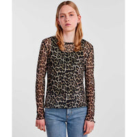 PIECES PCNESH LS O-NECK TOP SAND-J BY J Fashion