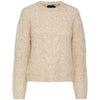 PIECES PCNINA LS O-NECK KNIT NOOS BC OFF WHITE