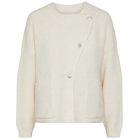 PIECES PCSIGA LS OVERLAP KNIT CARDIGAN PA BC OFF WHITE-J BY J Fashion