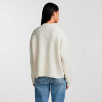 PIECES PCSIGA LS OVERLAP KNIT CARDIGAN PA BC OFF WHITE-J BY J Fashion