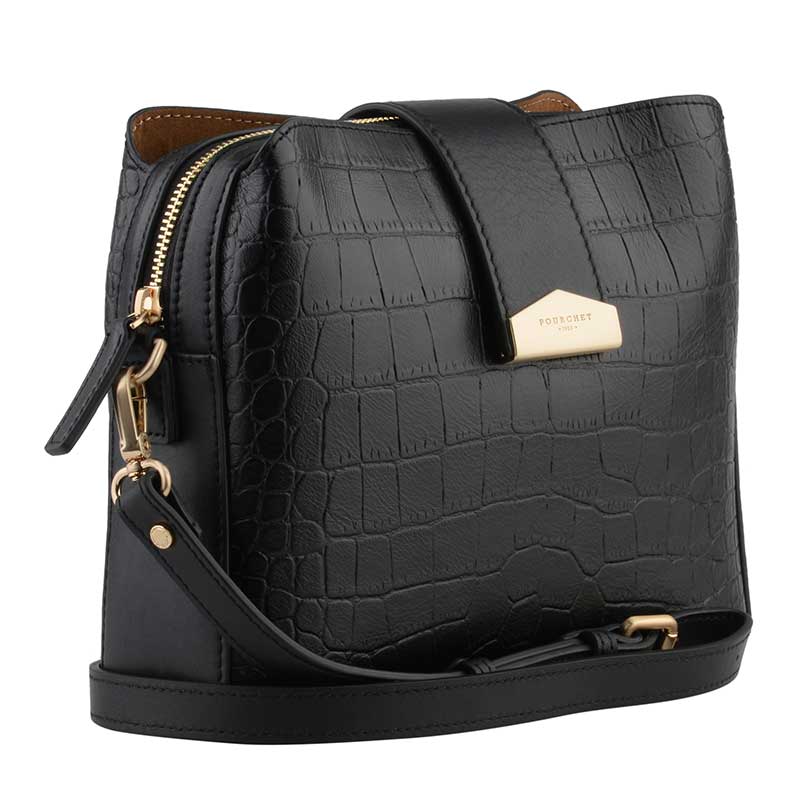POURCHET PARIS 23012 SMALL CROCCO LEATHER BAG SORT