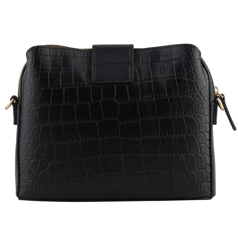 POURCHET PARIS 23012 SMALL CROCCO LEATHER BAG SORT