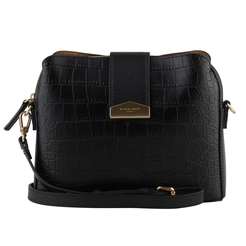 POURCHET PARIS 23012 SMALL CROCCO LEATHER BAG SORT
