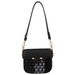 POURCHET PARIS 23133 SMALL TWEED & LEATHER CROSSOVER BAG SORT