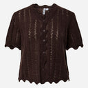 Pieces PCADA SS V-Neck Knit Cardigan Ganache