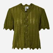 Pieces ADA SS cardigan i grøn-1