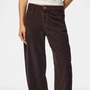 Pieces PCAia MW Barrel Corduroy Pants Ganache