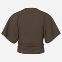Pieces PCAlli SS O-Neck Top Hot Fudge