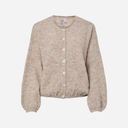 Pieces PCAllie LS O-Neck Knit Cardigan Greige