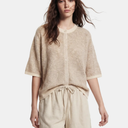 Pieces PCJenna SS O-Neck Knit Cardigan Whitecap Gray