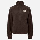 Pieces PCKatty Teddy High Neck Half Zip Jacket Hot Fudge