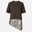 Pieces PCMave SS Lace T-Shirt Hot Fudge