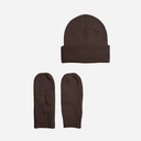 Pieces PCNynne Hood Mittens 2-Pack Hot Fudge